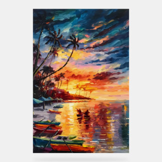Sunset Paradise Glow Acryl Bord