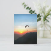 Sunset Paraglide Wanderlust Extreme Sports Art Briefkaart (Staand voorkant)