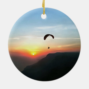 Sunset Paraglide Wanderlust Extreme Sports Art Keramisch Ornament