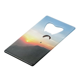 Sunset Paraglide Wanderlust Extreme Sports Art Kredietkaart Flessenopener