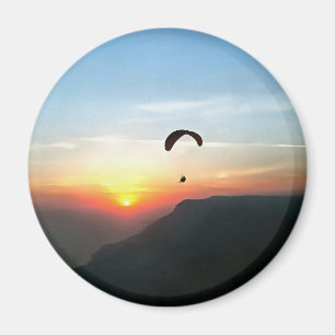Sunset Paraglide Wanderlust Extreme Sports Art Magneet