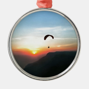 Sunset Paraglide Wanderlust Extreme Sports Art Metalen Ornament
