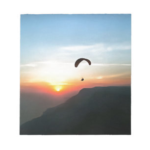 Sunset Paraglide Wanderlust Extreme Sports Art Notitieblok