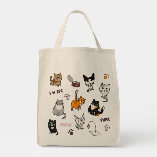 Sunset Park Cats canvas tas (Achterkant)