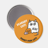 Sunset Park Cats Halloween Magnet Butterball Ghost (Recto/Verso)