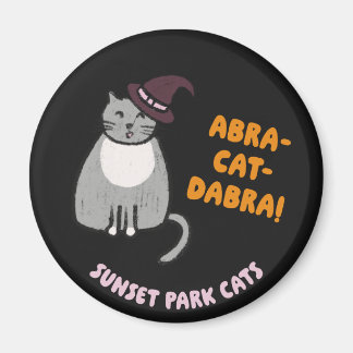 Sunset Park Cats Halloween Magnet Witch Ashes