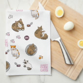 Sunset Park Cats | Kitchen Towel | Tea Towel Theedoek (Quarter Fold)