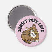 Sunset Park Cats | Magnet | Lenny Rescue Cat Cute  Magneet (Voorkant / Achterkant)