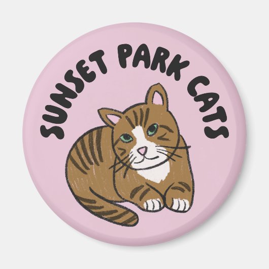 Sunset Park Cats | Magnet | Lenny Rescue Cat Cute  Magneet (Voorkant)