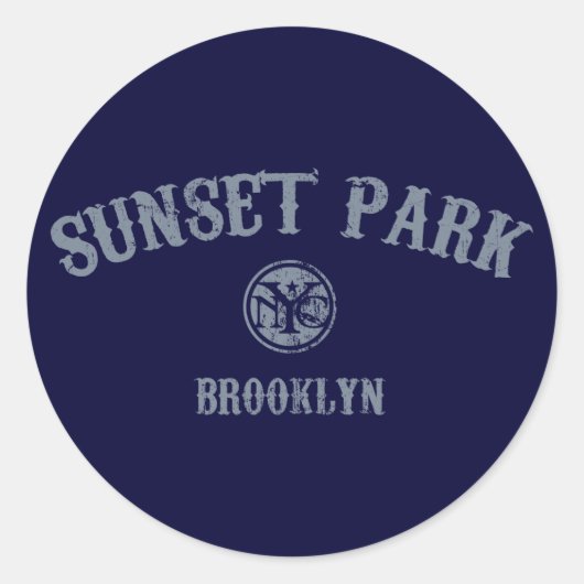 Sunset Park Ronde Sticker (Voorkant)