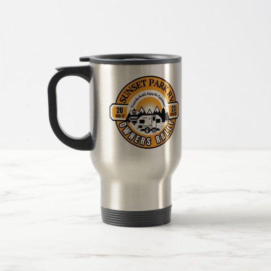 Sunset Park RV Propriétaires Rallye Travel Mug (Gauche)