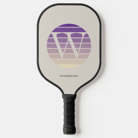 Sunset Pastel Monogram Personalized Pickleball Paddle (Voorkant)