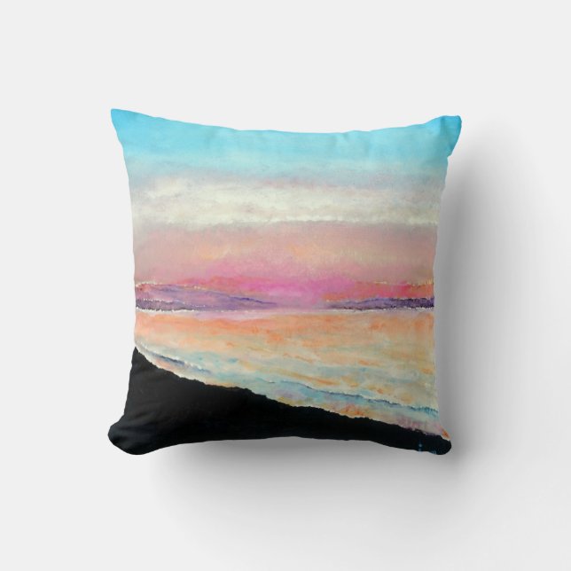 Sunset Pastels Beach Art Kussen (Voorkant)