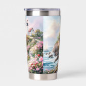 Sunset Path to the Lighthouse – Coastal Garden  Geïsoleerde Drinkbeker (Rechts)