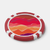 Sunset Peaks Modern Paper Collage Art Poker Chips (Enkel)