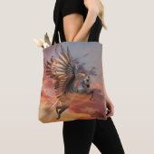 Sunset Pegasus All-Over-Print Canvas tas (Dichtbij)
