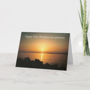 Sunset Personalised 55th Wedding Anniversary Kaart