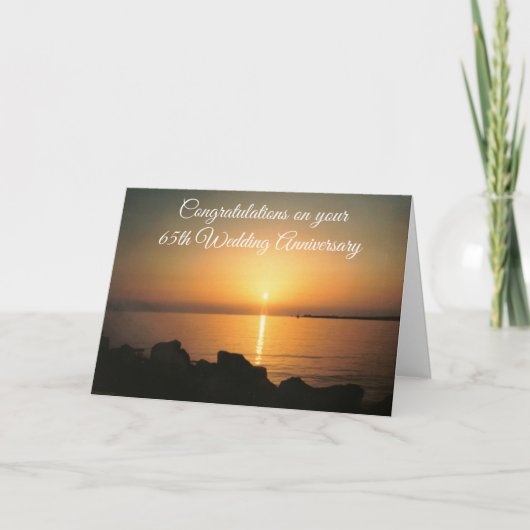 Sunset Personalized 65th Wedding Jubileum Kaart (Voorkant)