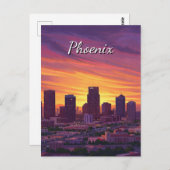 Sunset Phoenix Skyline Arizona Reizen Briefkaart (Voorkant / Achterkant)