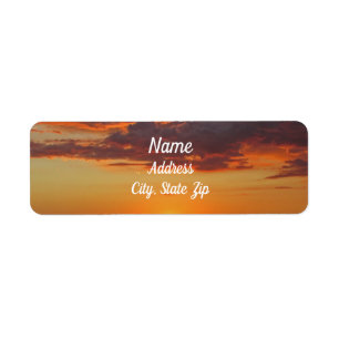 Sunset Photo Bright Oranje wolken en Sky Etiket
