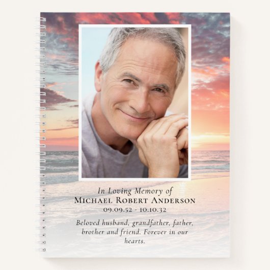 Sunset Photo Funeral Budget Guest Book Notitieboek (Voorkant)
