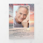 Sunset Photo Memorial Order of Service (6 pagina's Drieluik Uitnodiging (Cover)