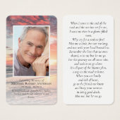 Sunset Photo Memorial Poem Kaart (Voorkant /achterkant)