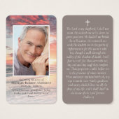 Sunset Photo Memorial Prayer Kaart (Voorkant /achterkant)