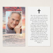 Sunset Photo Memorial Prayer Kaart (Voorkant /achterkant)