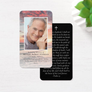 Sunset Photo Memorial Prayer Kaart