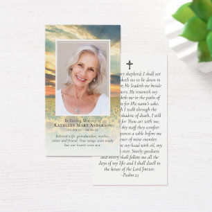 Sunset Photo Memorial Prayer Kaart