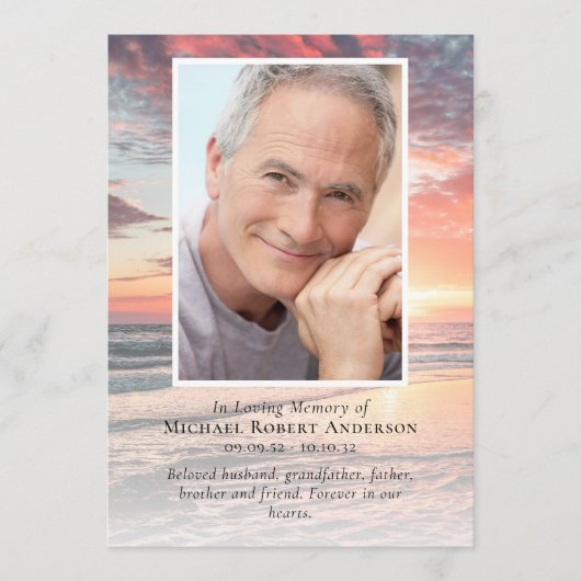 Sunset Photo Memorial Service Funeral Programma (Voorkant)