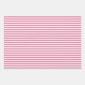 Sunset Pink and Navy Blue Stripe Polka Dot Plain Inpakpapier Vel (Voorkant)