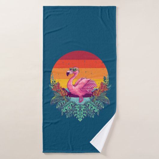 Sunset PINK FALMINGO Bad Handdoek (Badhanddoek)