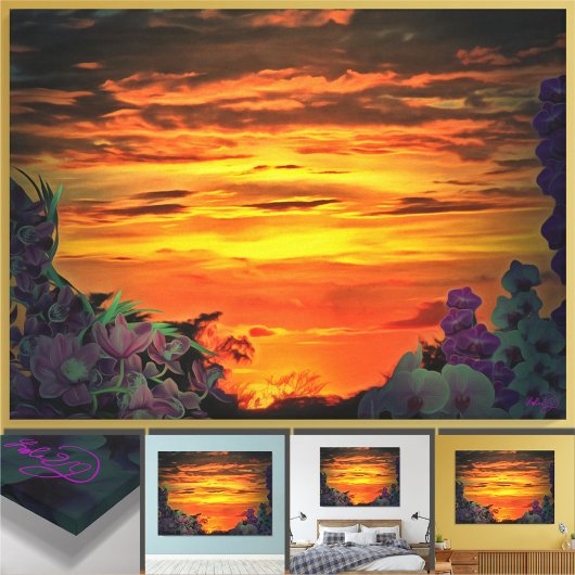 Sunset Plaza Marina 2584 Canvas Afdruk