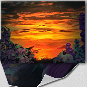 Sunset Plaza Marina 2584 Originele kunstdruk Poster