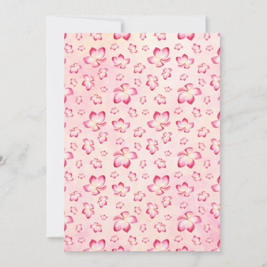 Sunset Plumeria bruiloft uitnodigingen (Achterkant)