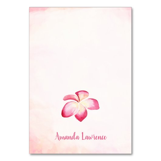 Sunset Plumeria Gepersonaliseerde Place Cards Kaart (Voorkant)