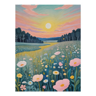 Sunset Poppies Perfect Poster