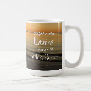 Sunset Quote Serene Ocean Beach Coffee Mok