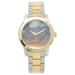 Sunset Rays of Light door Stormy Clouds Horloge