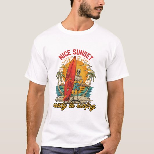 sunset ready to surfing  t-shirt (Voorkant)