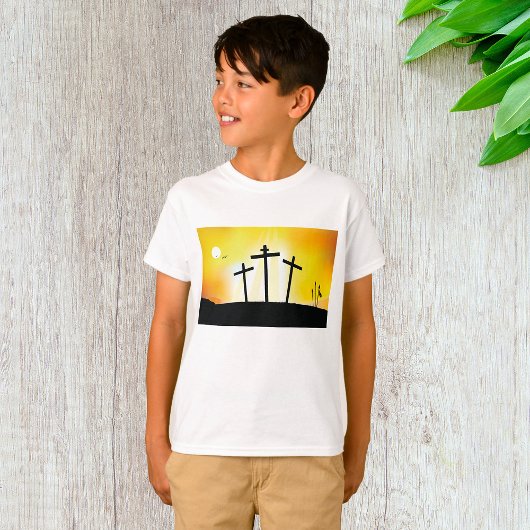 Sunset Religious Crosses Jongens T-shirt