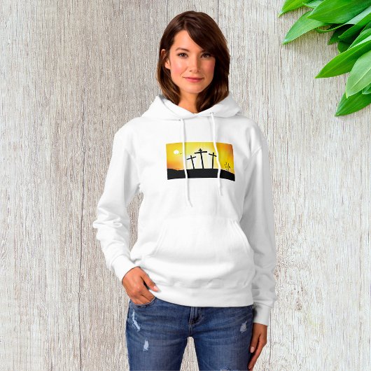 Sunset Religious Crosses Vrouwen Hoodie