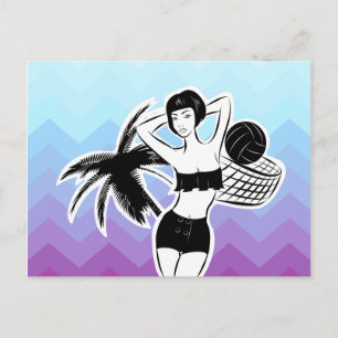 Sunset Resort Chevron Print Briefkaart