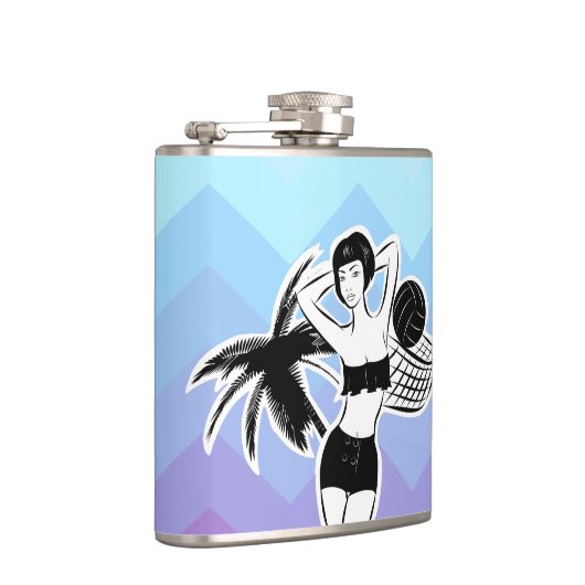 Sunset Resort Chevron Print Heupfles (Rechts)