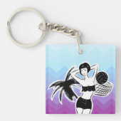 Sunset Resort Chevron Print Sleutelhanger (Voorkant)