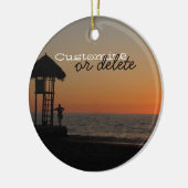 Sunset Resting Spot Personaliseerbaar Keramisch Ornament (Links)