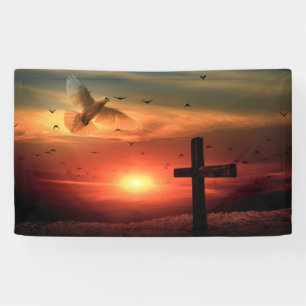 Sunset Resurrection Dove and Cross Spandoek