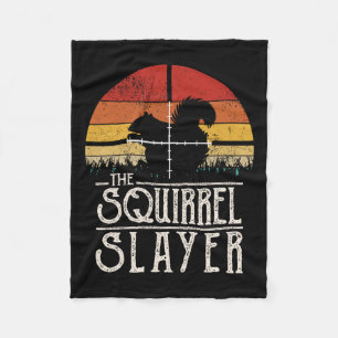  Sunset Retro Style Squirrel Hunting Squirr Fleece Deken